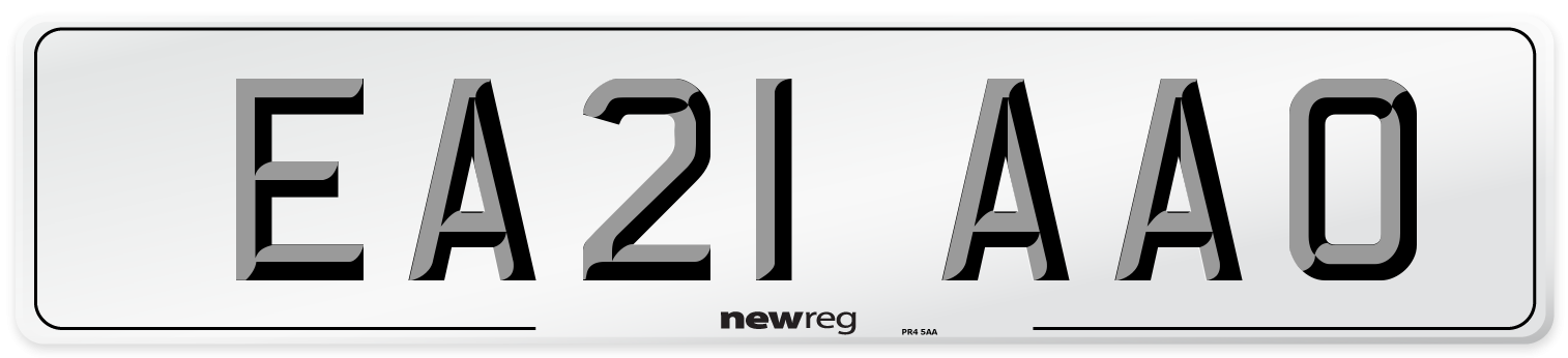 EA21 AAO Number Plate from New Reg
